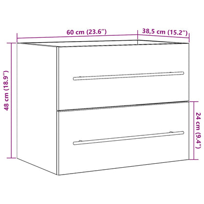 Meuble bas de lavabo chêne artisan 60x38,5x48 cm vidaXL