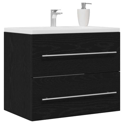 vidaXL Waschbeckenunterschrank Schwarz Eichen-Optik 60x38,5x48 cm