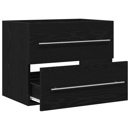 vidaXL Waschbeckenunterschrank Schwarz Eichen-Optik 60x38,5x48 cm