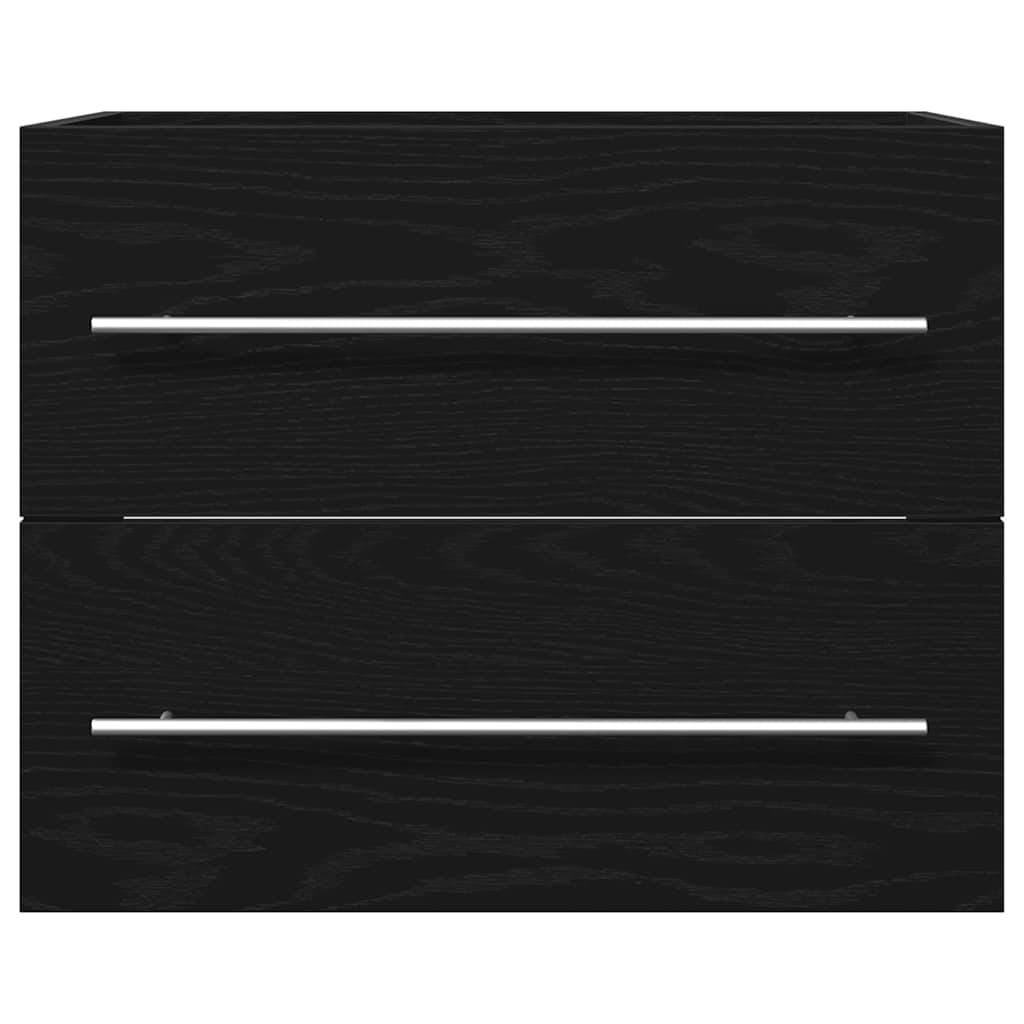 vidaXL Waschbeckenunterschrank Schwarz Eichen-Optik 60x38,5x48 cm