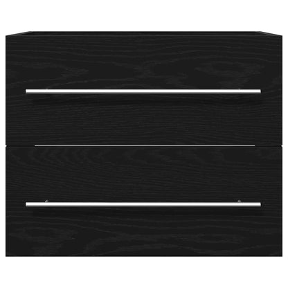 vidaXL Waschbeckenunterschrank Schwarz Eichen-Optik 60x38,5x48 cm