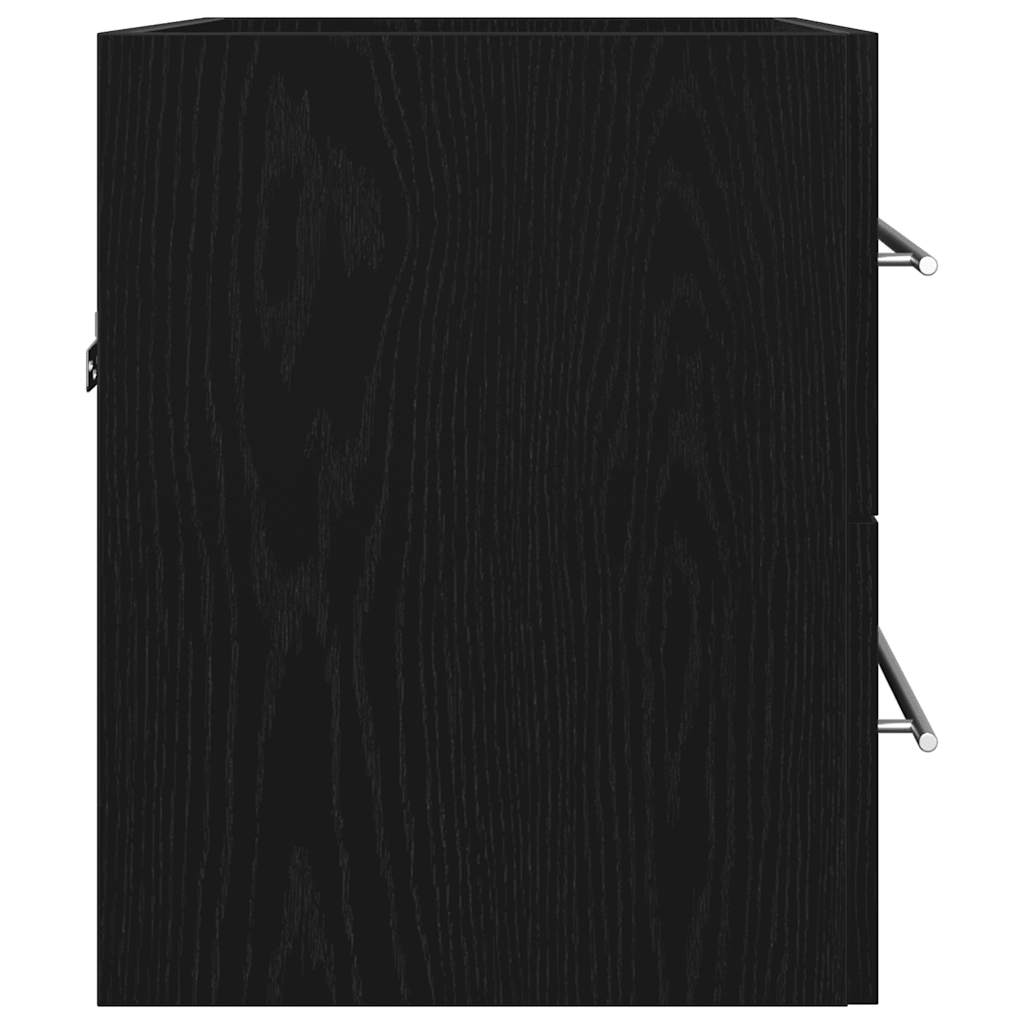 vidaXL Waschbeckenunterschrank Schwarz Eichen-Optik 60x38,5x48 cm