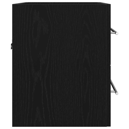 vidaXL Waschbeckenunterschrank Schwarz Eichen-Optik 60x38,5x48 cm