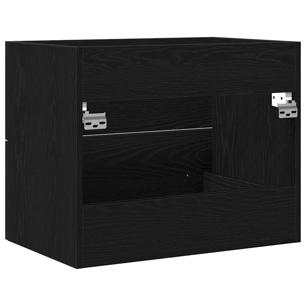 vidaXL Waschbeckenunterschrank Schwarz Eichen-Optik 60x38,5x48 cm