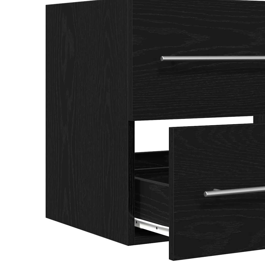 vidaXL Waschbeckenunterschrank Schwarz Eichen-Optik 60x38,5x48 cm