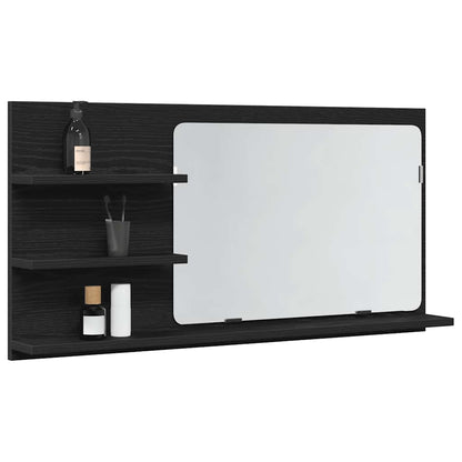 vidaXL Badezimmer-Spiegelschrank Schwarze Eiche 90 x 11 x 45 cm Holzwerkstoff