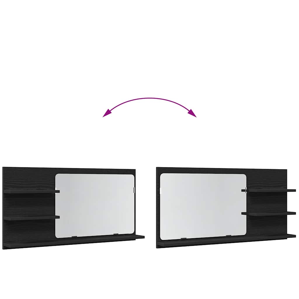 Badezimmer-Spiegelschrank Schwarze Eiche 90 x 11 x 45 cm Holzwerkstoff