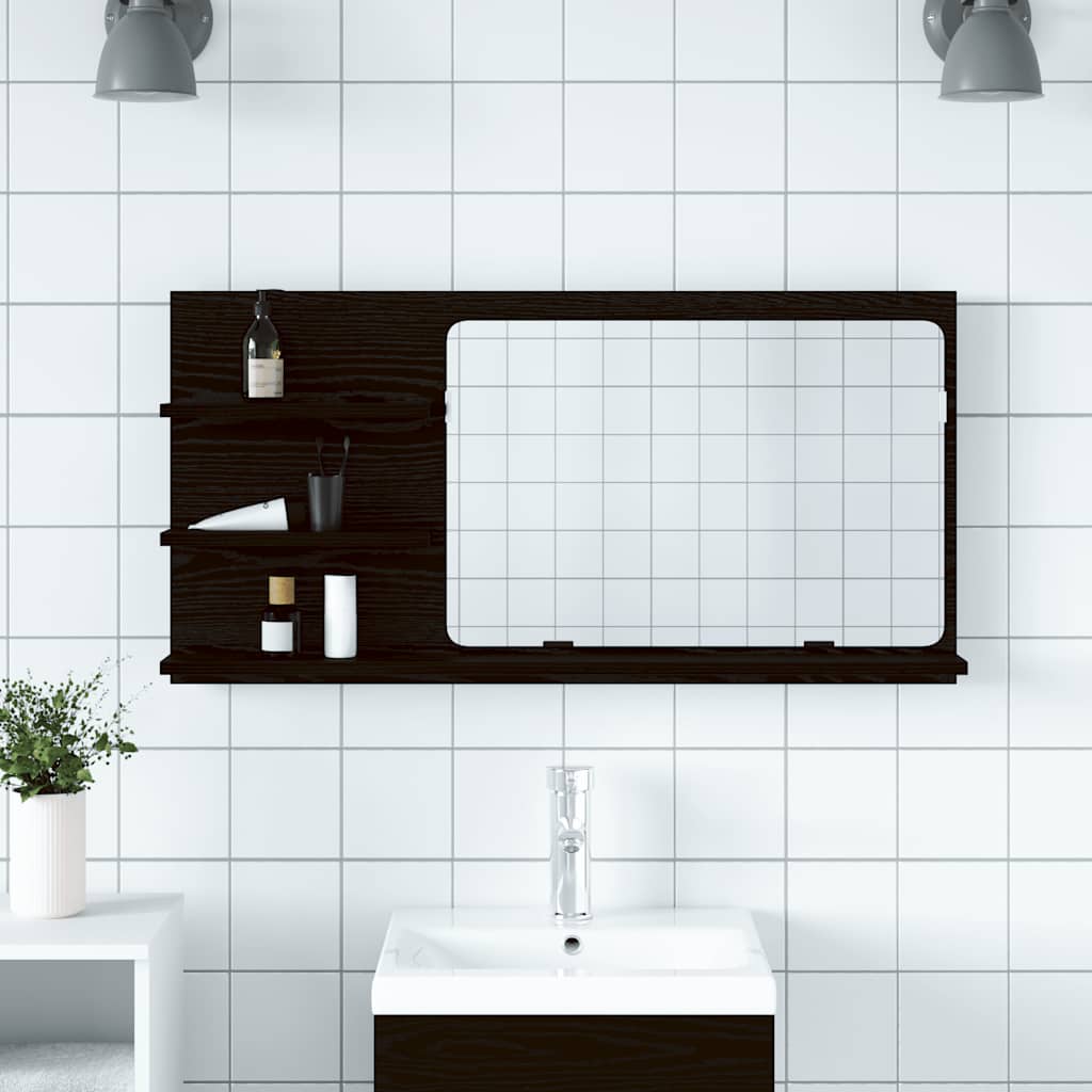 Badezimmer-Spiegelschrank Schwarze Eiche 90 x 11 x 45 cm Holzwerkstoff