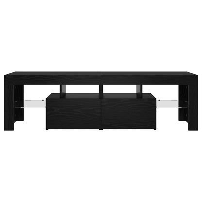 TV-Schrank mit LED-Leuchten Schwarz Eichen-Optik 140x36,5x40 cm