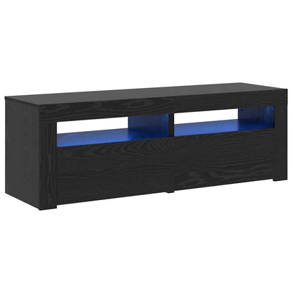 vidaXL TV-Schrank mit LED-Leuchten Schwarz Eichen-Optik 120x35x40 cm