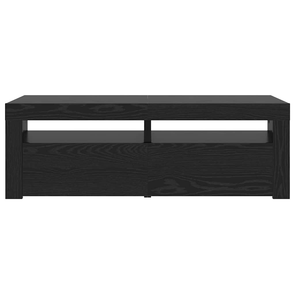 vidaXL TV-Schrank mit LED-Leuchten Schwarz Eichen-Optik 120x35x40 cm