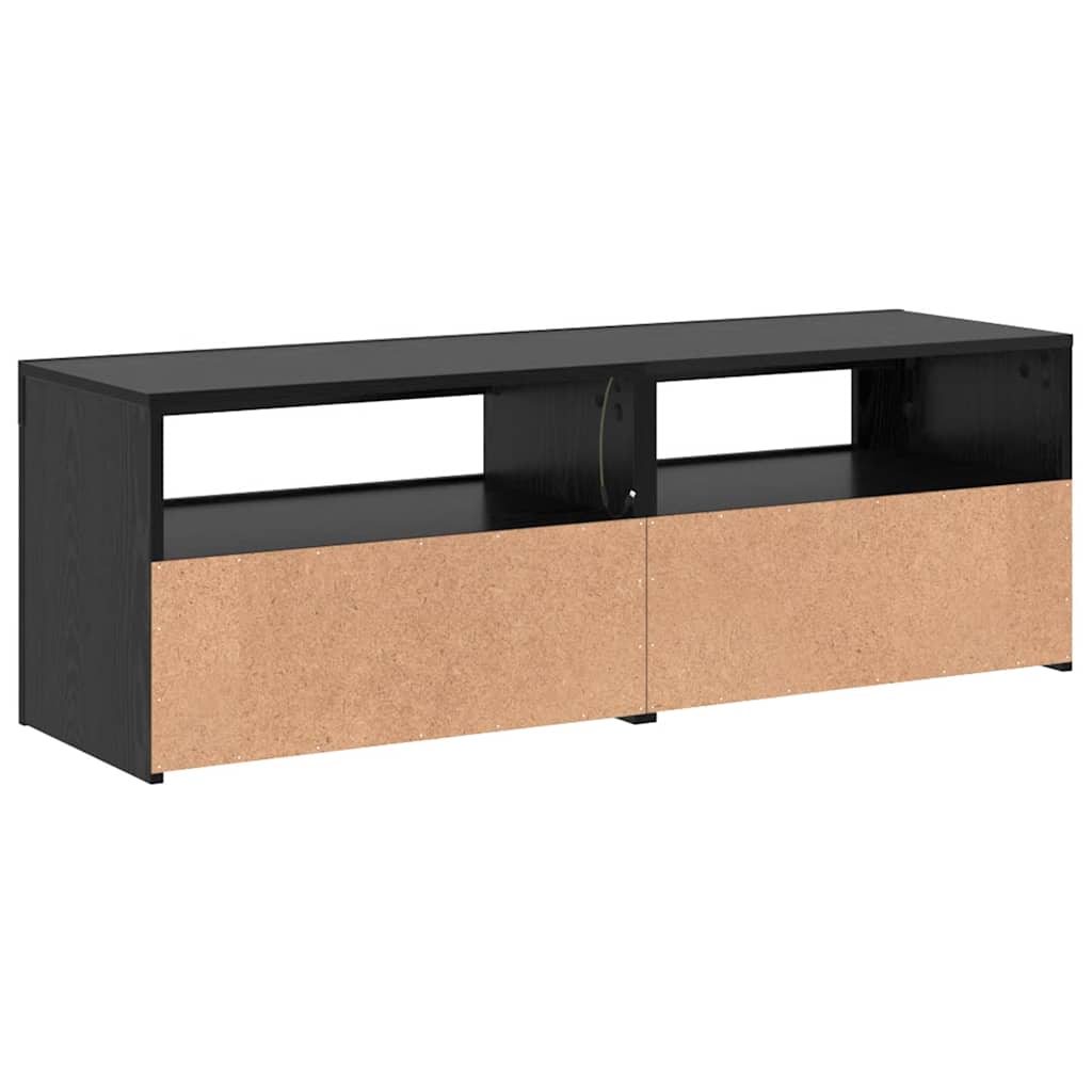 vidaXL TV-Schrank mit LED-Leuchten Schwarz Eichen-Optik 120x35x40 cm