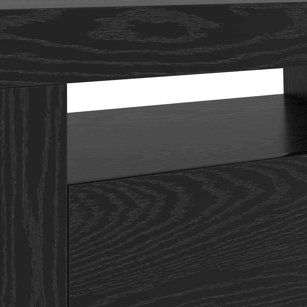 vidaXL TV-Schrank mit LED-Leuchten Schwarz Eichen-Optik 120x35x40 cm