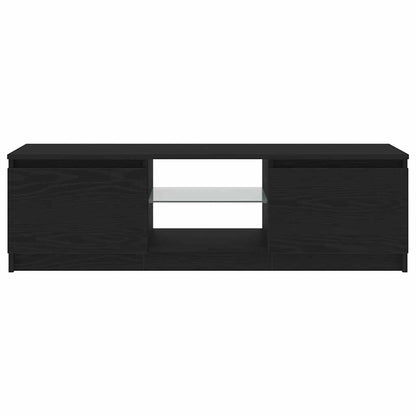 TV-Schrank mit LED-Leuchten Schwarz Eichen-Optik 120x30x36 cm