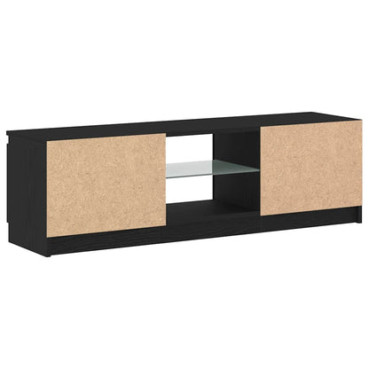 TV-Schrank mit LED-Leuchten Schwarz Eichen-Optik 120x30x36 cm