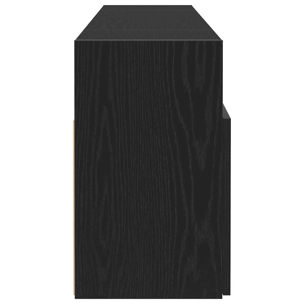 vidaXL TV-Schrank mit LED-Leuchten Schwarz Eichen-Optik 120x30x50 cm