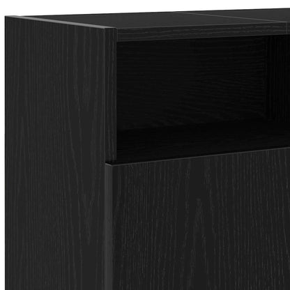 vidaXL TV-Schrank mit LED-Leuchten Schwarz Eichen-Optik 120x30x50 cm