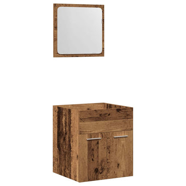 vidaXL Meuble de salle de bain 2 pcs en aggloméré aspect bois de récupération