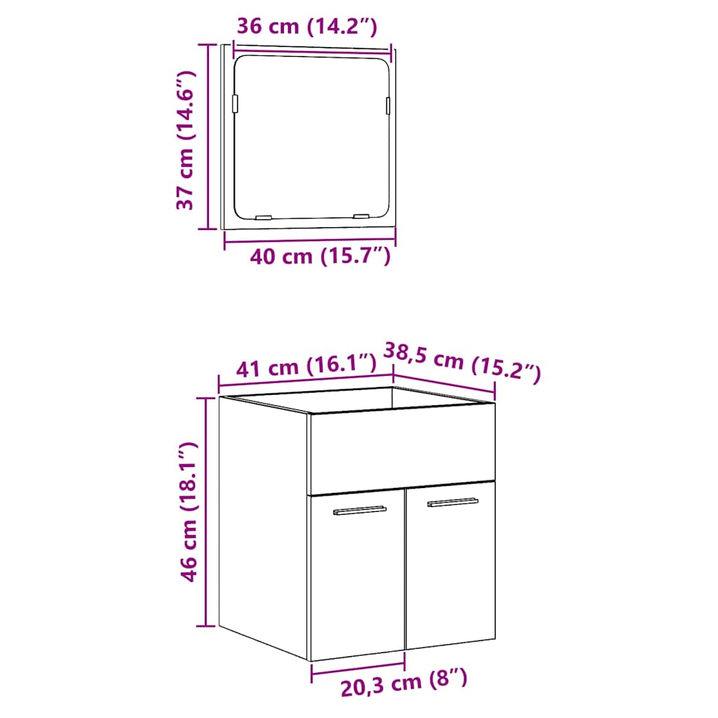 vidaXL Meuble de salle de bain 2 pcs en aggloméré aspect bois de récupération