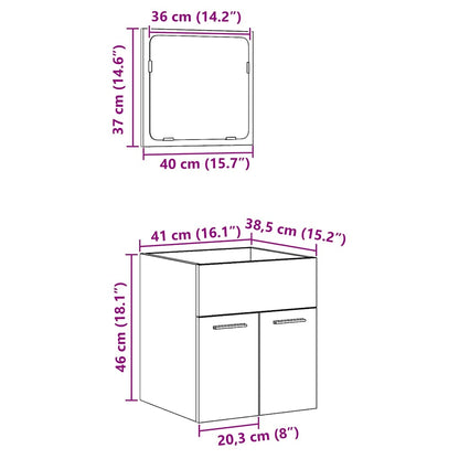 vidaXL Meuble de salle de bain 2 pcs en aggloméré aspect bois de récupération