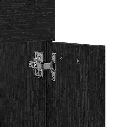 vidaXL 2-tlg. Badmöbel-Set Schwarz Eichen-Optik Holzwerkstoff