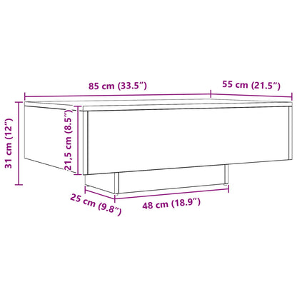 vidaXL Table Basse Noir Effet Chêne 85 x 55 x 31 cm