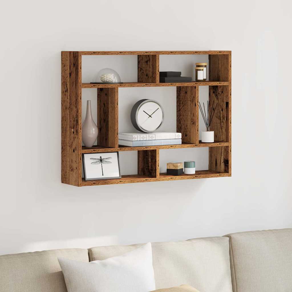 vidaXL Wandregal Altholz-Optik 75x16x55 cm Holzwerkstoff