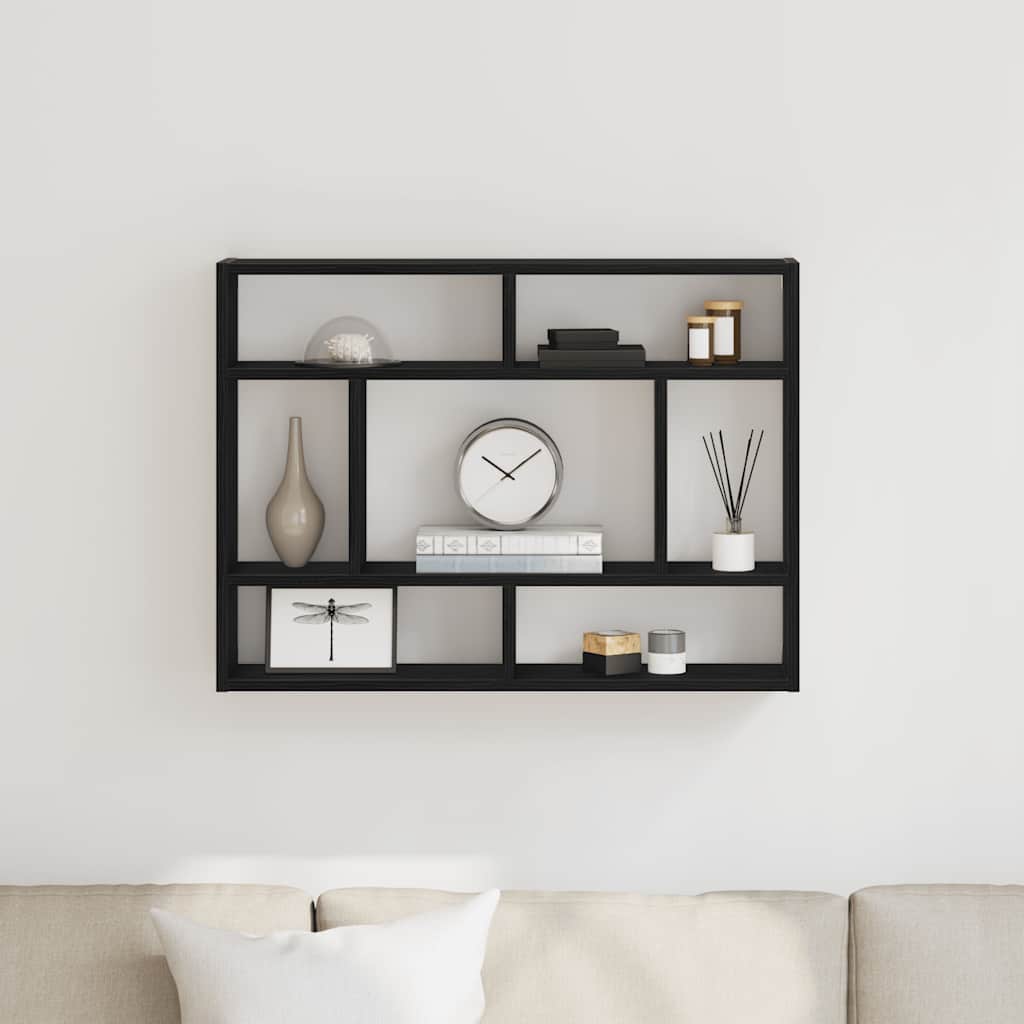 vidaXL Wandregal Schwarze Eiche 75 x 16 x 55 cm Holzwerkstoff