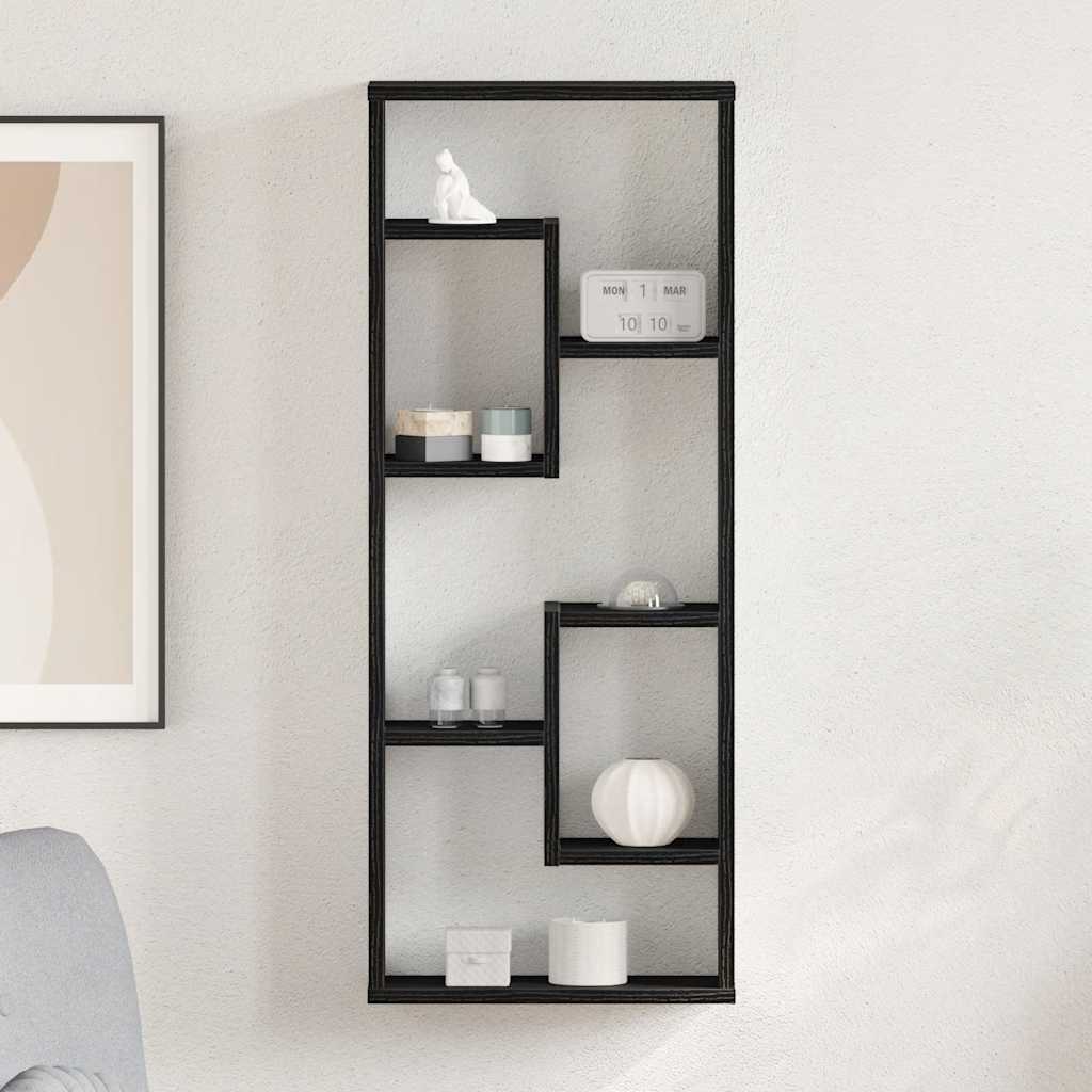 vidaXL Étagère murale Chêne noir 36 x 16 x 90 cm Bois d'ingénierie