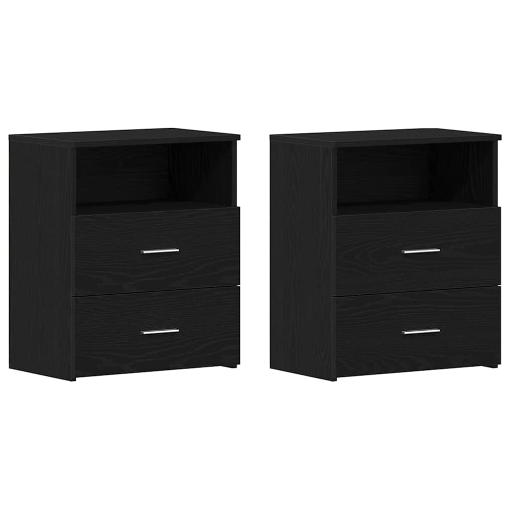 vidaXL Nachttisch 2 pcs Schwarz Eichen-Optik 50 x 32 x 60 cm