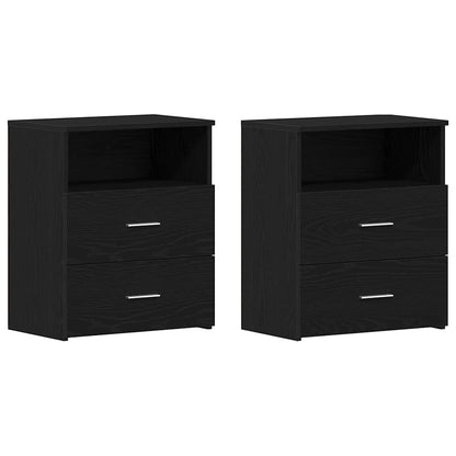 vidaXL Nachttisch 2 pcs Schwarz Eichen-Optik 50 x 32 x 60 cm