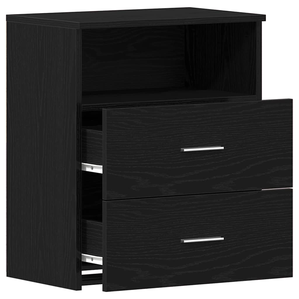 vidaXL Nachttisch 2 pcs Schwarz Eichen-Optik 50 x 32 x 60 cm