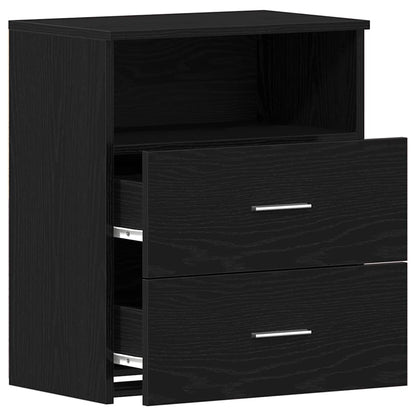 vidaXL Nachttisch 2 pcs Schwarz Eichen-Optik 50 x 32 x 60 cm