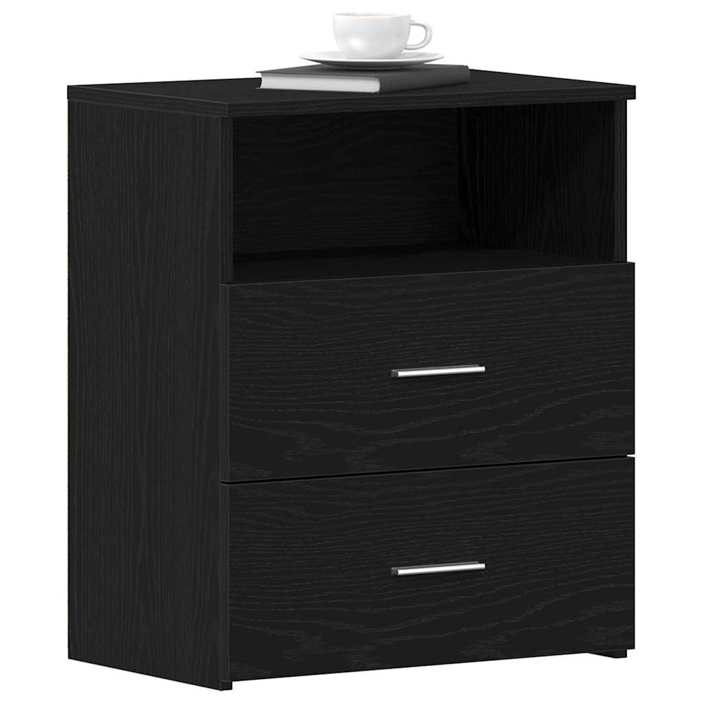 vidaXL Nachttisch 2 pcs Schwarz Eichen-Optik 50 x 32 x 60 cm