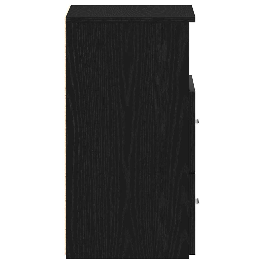 vidaXL Nachttisch 2 pcs Schwarz Eichen-Optik 50 x 32 x 60 cm