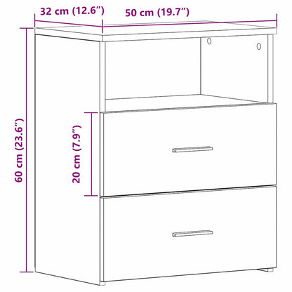 vidaXL Nachttisch 2 pcs Schwarz Eichen-Optik 50 x 32 x 60 cm