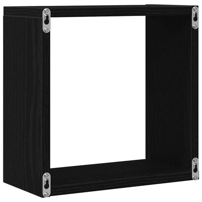 vidaXL Würfel-Wandregale 2 Stk. Schwarz Eichen-Optik 30x15x30 cm