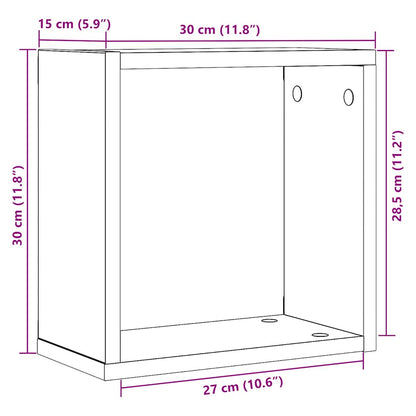 vidaXL Würfel-Wandregale 6 Stk. Schwarz Eichen-Optik 30x15x30 cm