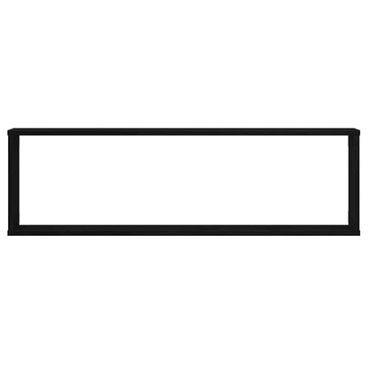 Würfelregale 2 Stk. Schwarz Eichen-Optik 100x15x30 cm