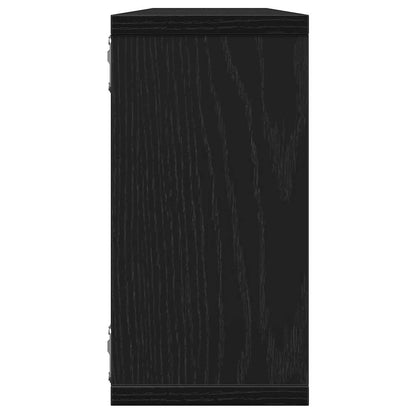 Würfelregale 2 Stk. Schwarz Eichen-Optik 100x15x30 cm