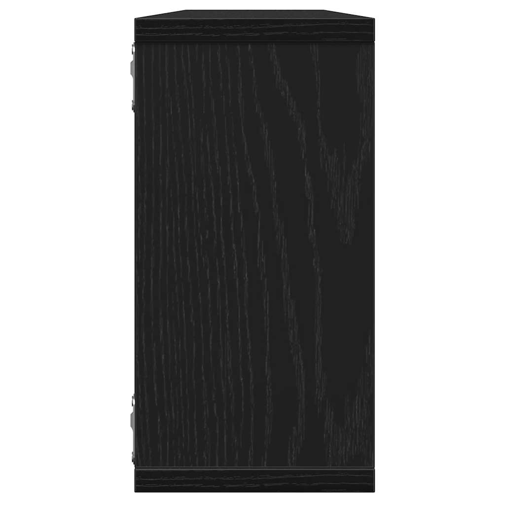 vidaXL Würfelregale 4 Stk. Schwarz Eichen-Optik 100x15x30 cm
