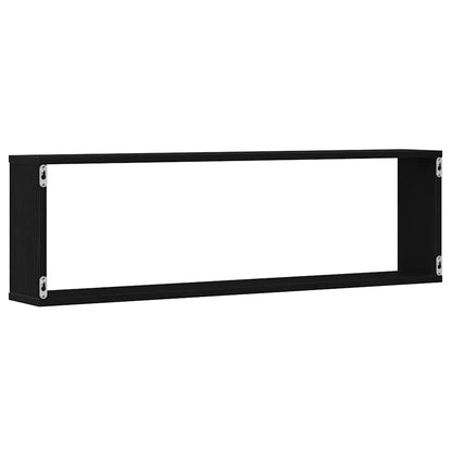 vidaXL Würfelregale 4 Stk. Schwarz Eichen-Optik 100x15x30 cm