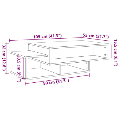 vidaXL Couchtisch Schwarz Eichen-Optik 105x55x32 cm Holzwerkstoff