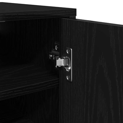 Schuhschrank Schwarz Eichen-Optik 32x35x70 cm Holzwerkstoff