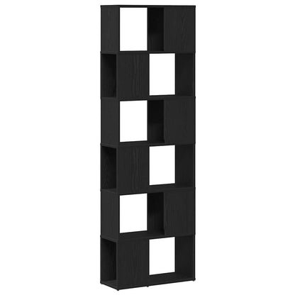 vidaXL Bücherregal/Raumteiler Schwarz Eichen-Optik 60x24x186 cm