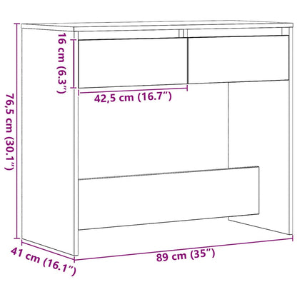 vidaXL Konsolentisch Schwarz Eichen-Optik 89x41x76,5 cm Holzwerkstoff