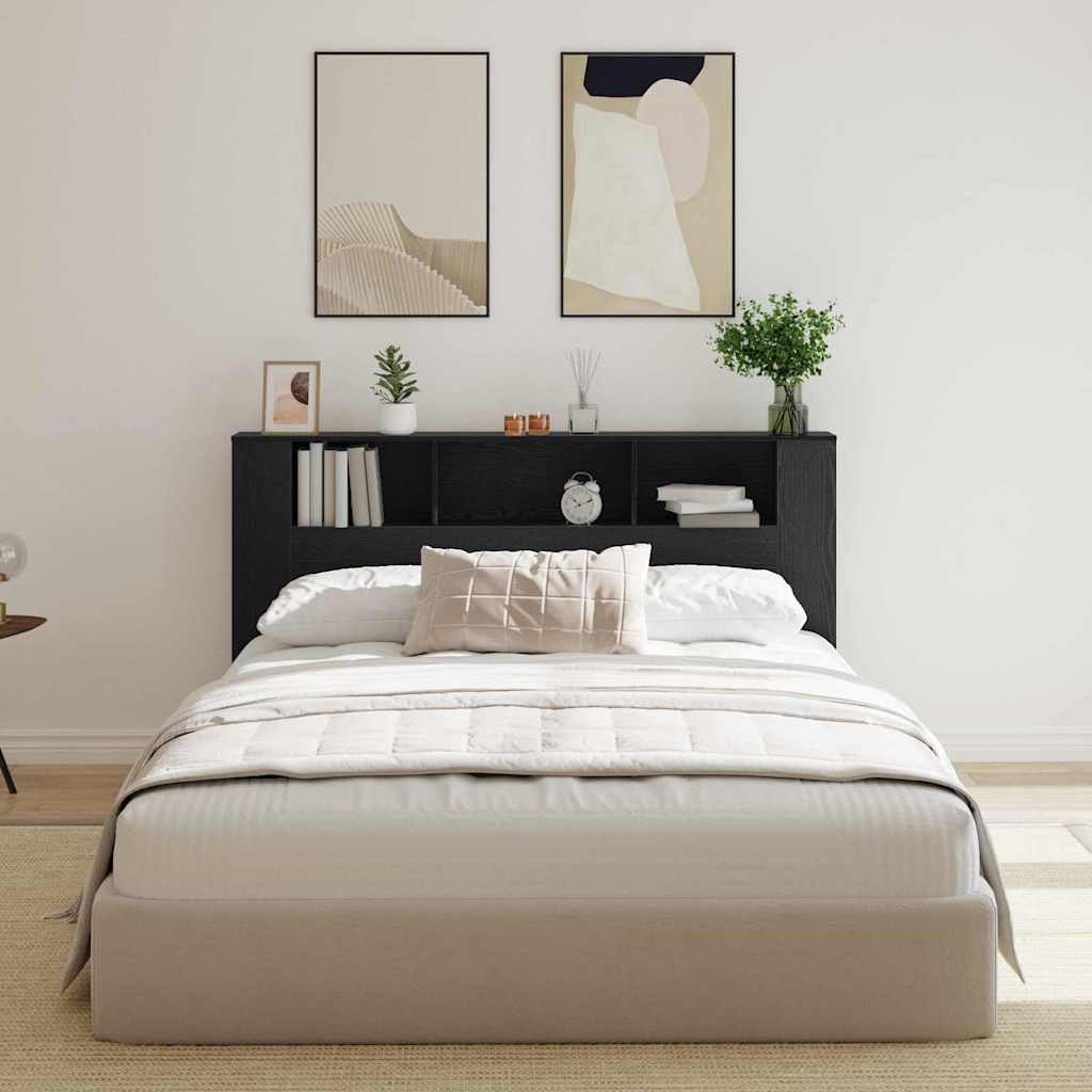 vidaXL Kopfteil Schrank Schwarz Eichen-Optik 180 x 18.5 x 102.5 cm