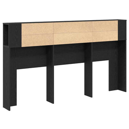 vidaXL Kopfteil Schrank Schwarz Eichen-Optik 180 x 18.5 x 102.5 cm
