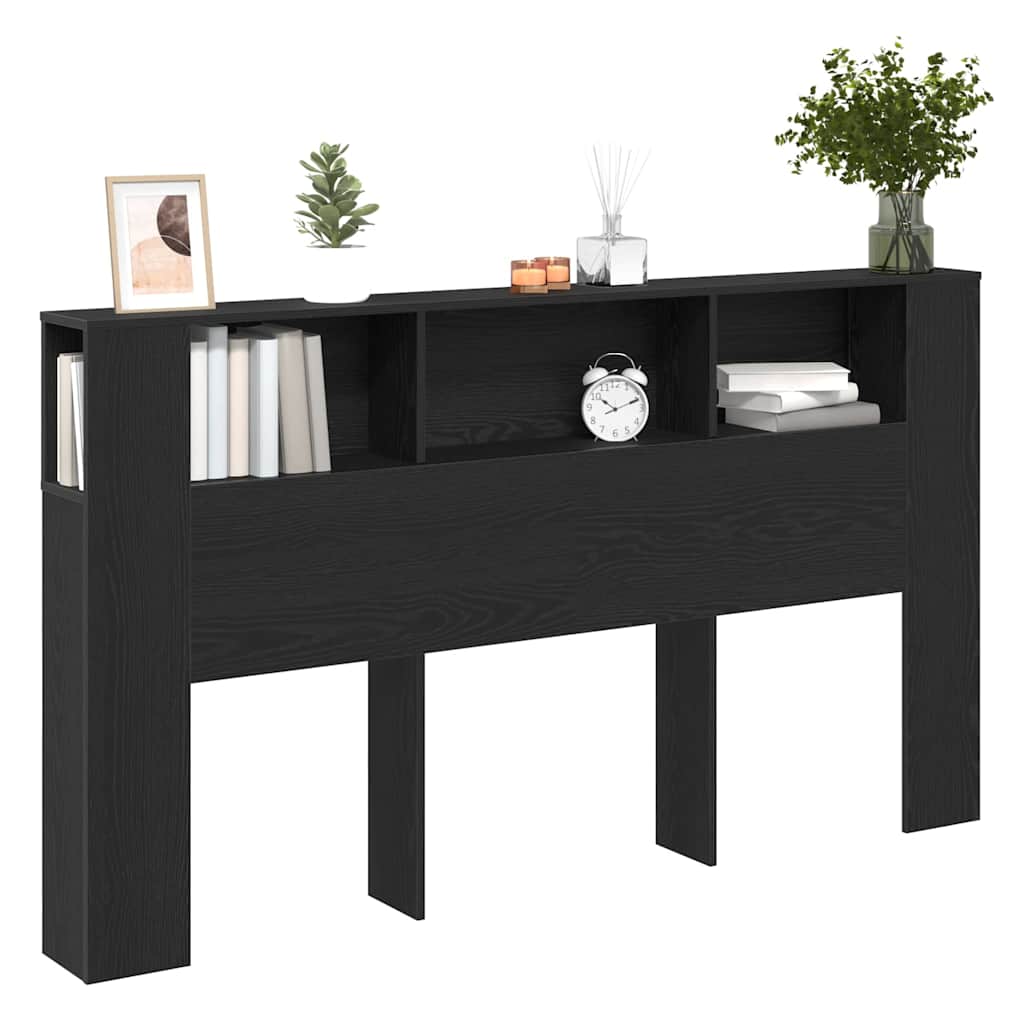 vidaXL Kopfteil Schrank Schwarz Eichen-Optik 180 x 18.5 x 102.5 cm