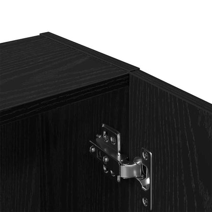 vidaXL Spiegelschrank mit Regal Schwarz Eichen-Optik 64 x 20 x 67 cm